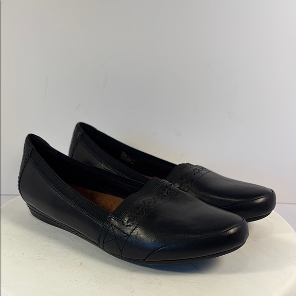 Rock port Cobb Hill Gigi Slip-On Sz 9 Black Leather Career Comfort Classic - Picture 1 of 8